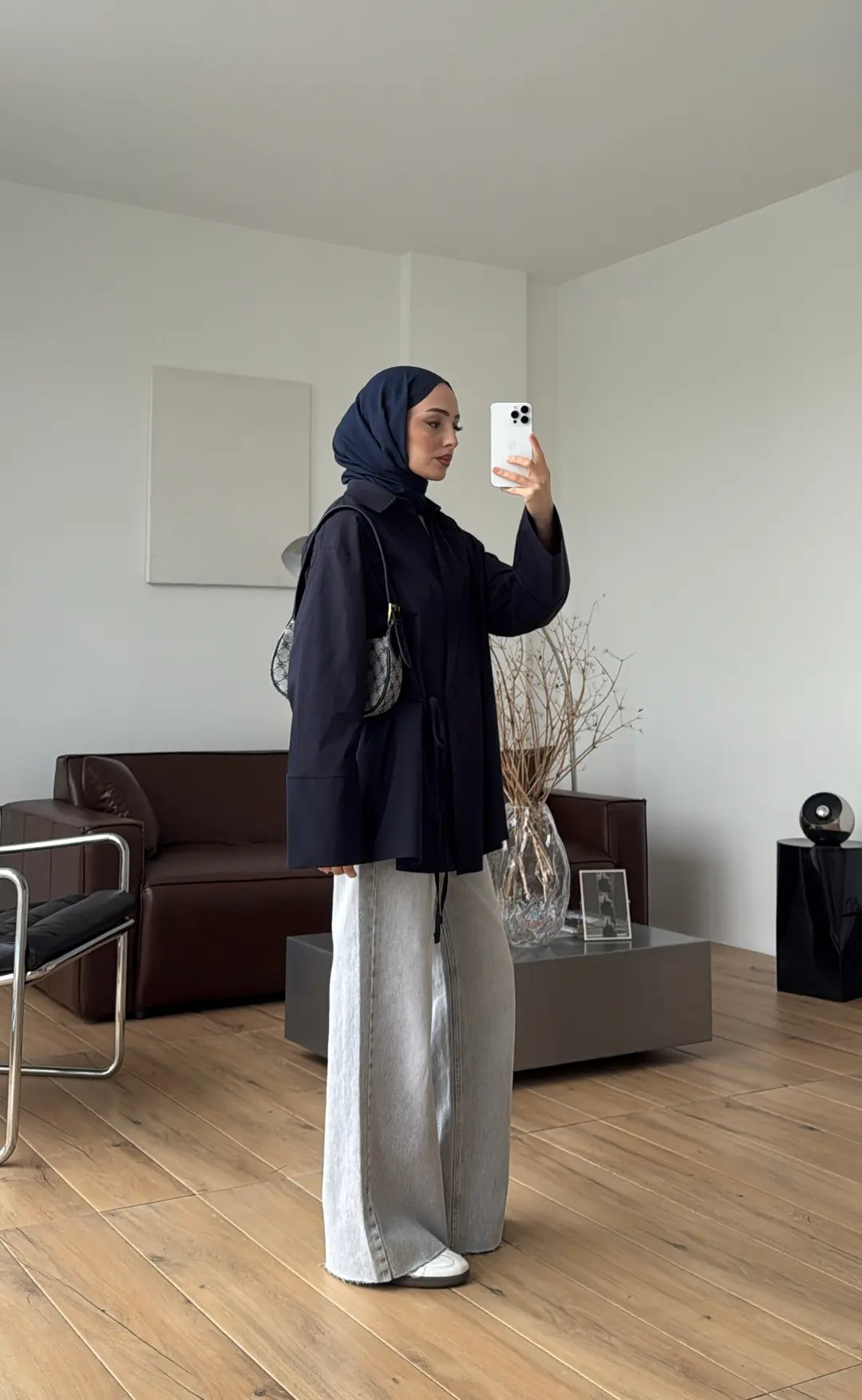 Çapraz Bağlamalı Gömlek Lacivert - Görsel 4