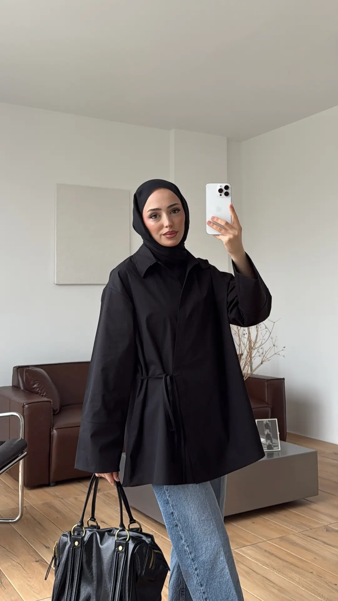 Çapraz Bağlamalı Gömlek Siyah - Görsel 2