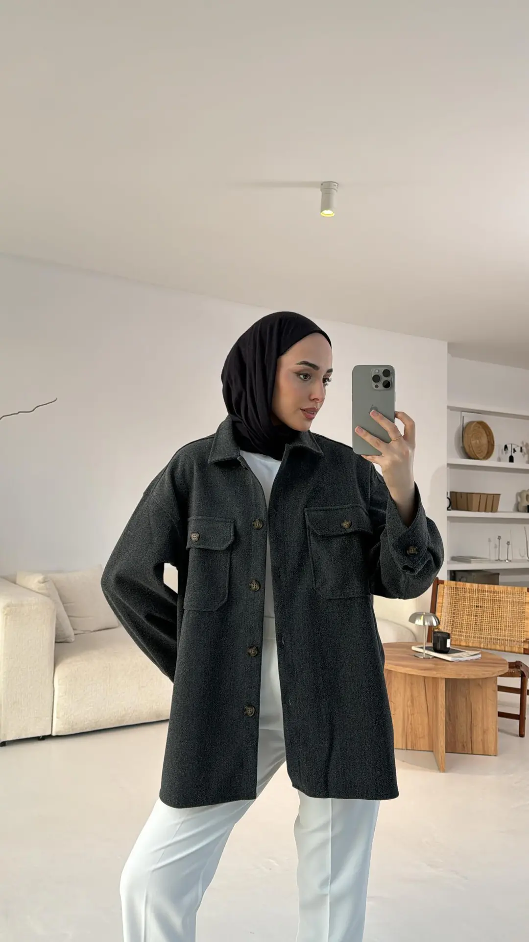 Cepli Kaşe Ceket Antrasit