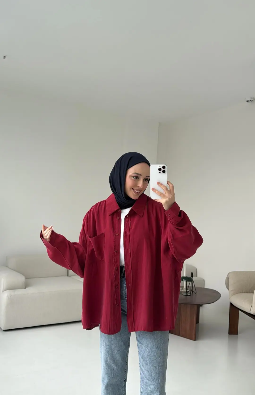 Cepli Oversize Gömlek - Görsel 3