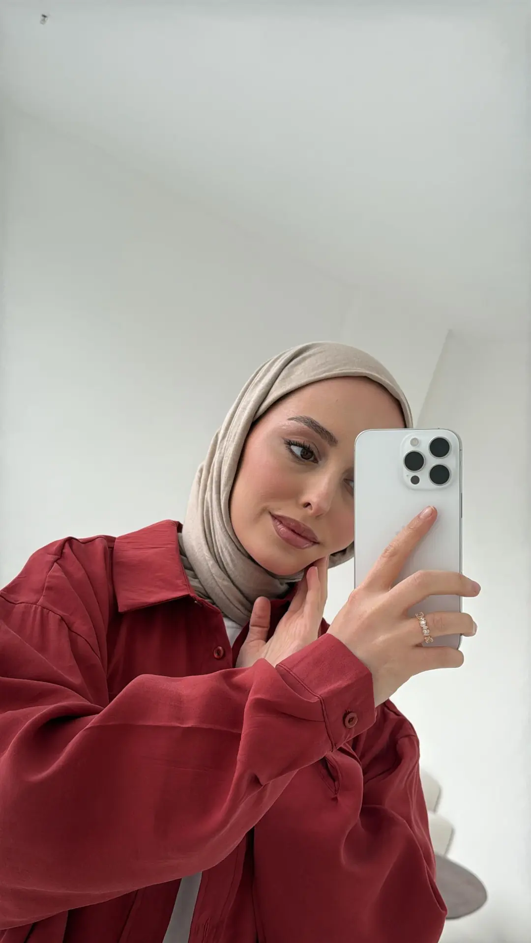 Cepli Oversize Gömlek Kiremit - Görsel 5