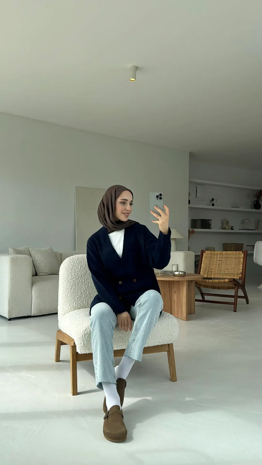 Düğmeli Cepli Triko Hırka Lacivert