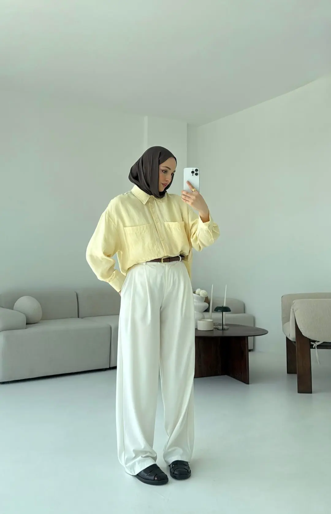 Çift Cep Gömlek Sarı