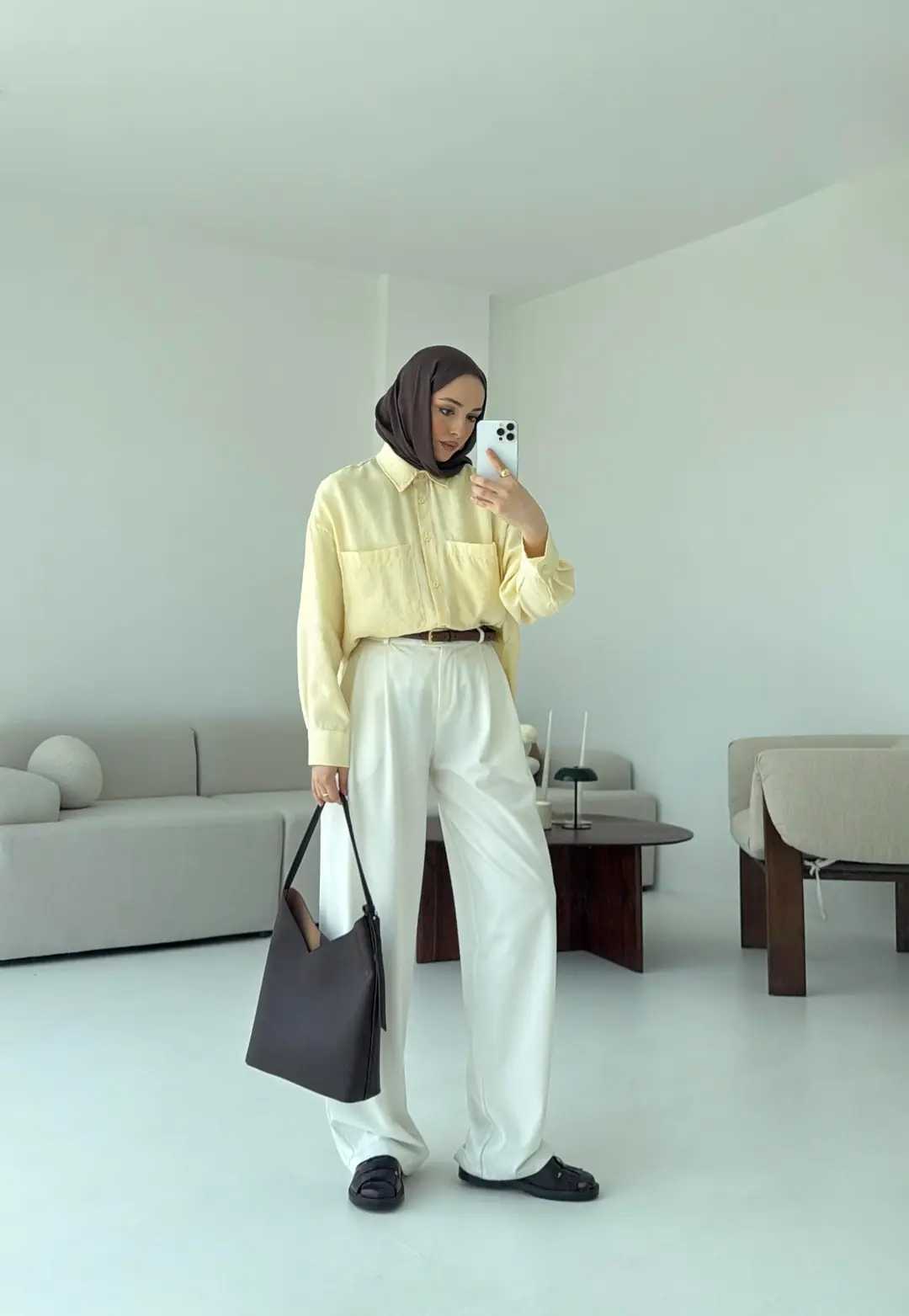 Çift Cep Gömlek Sarı - Görsel 9