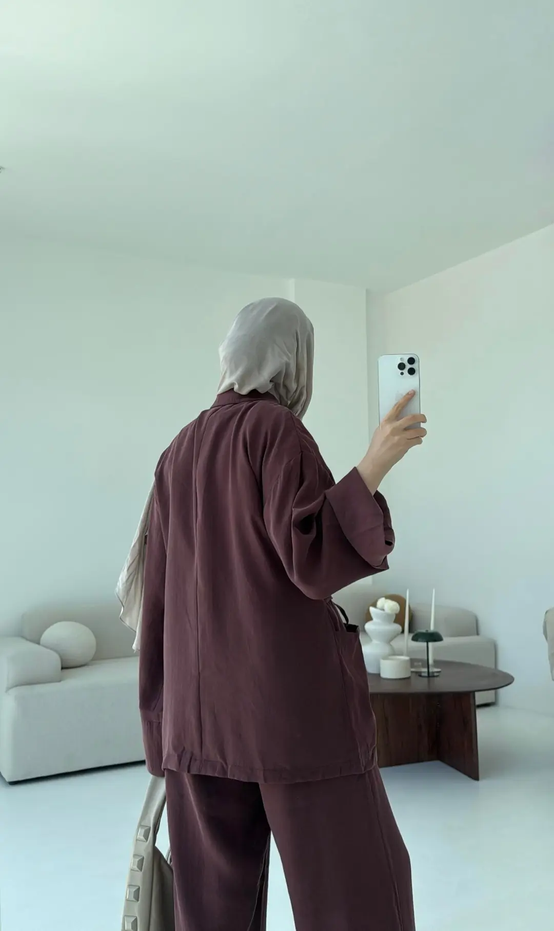 Çift Cepli Takım Açık Bordo - Görsel 5