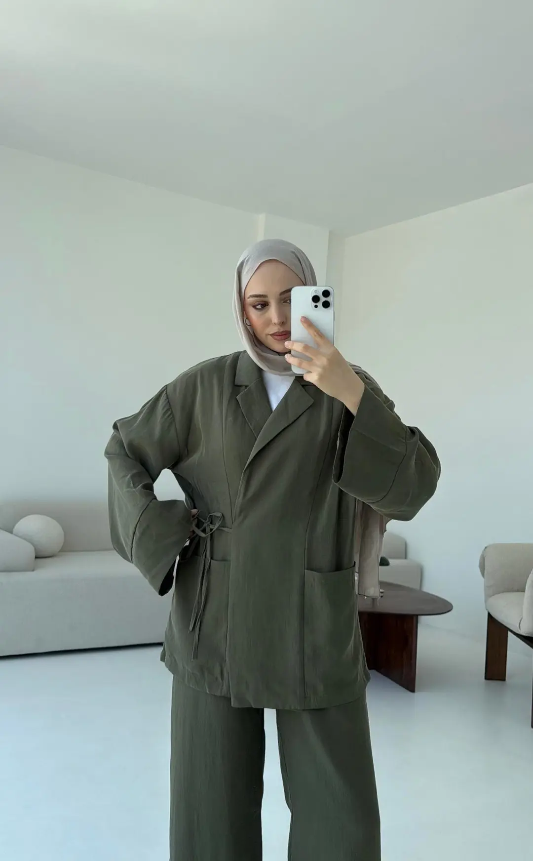 Çift Cepli Takım Haki