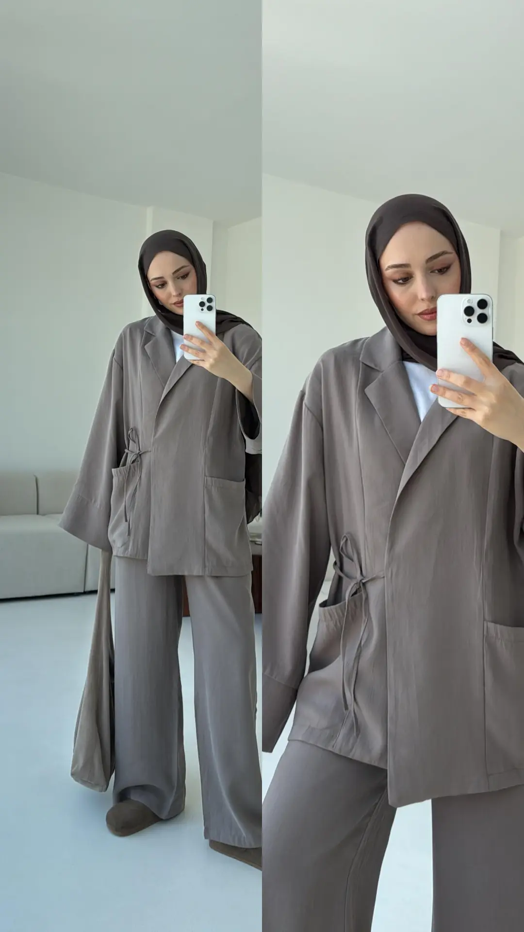 Çift Cepli Takım Vizon - Görsel 2