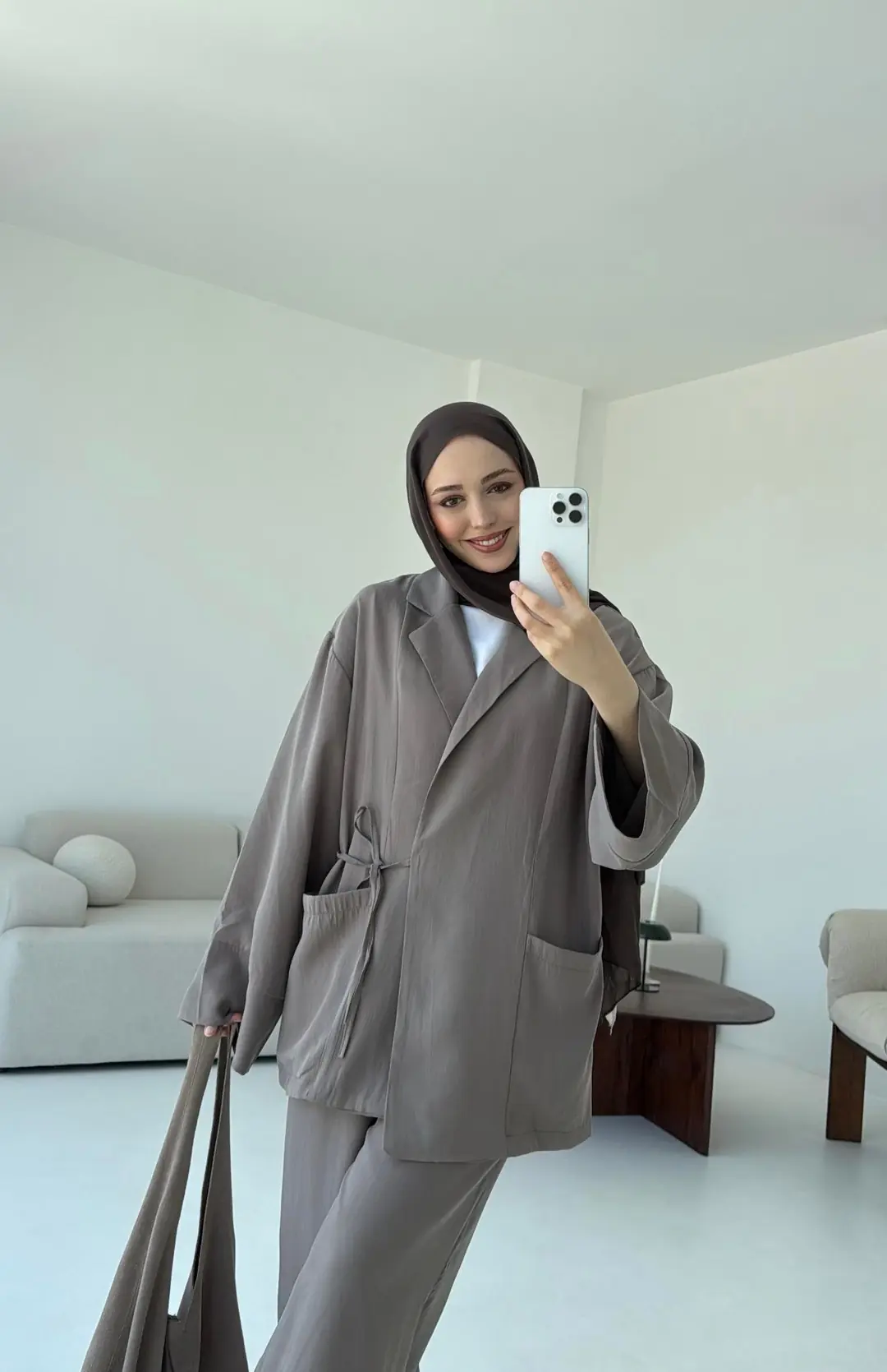 Çift Cepli Takım Vizon - Görsel 4