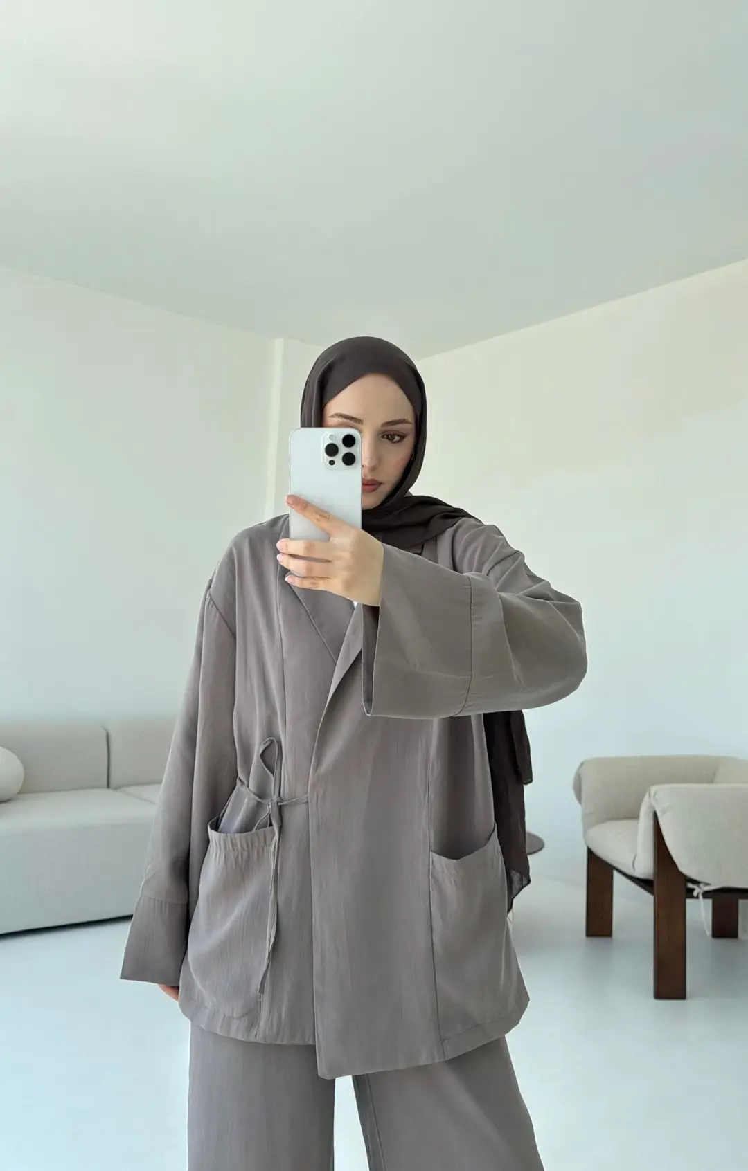 Çift Cepli Takım Vizon - Görsel 5