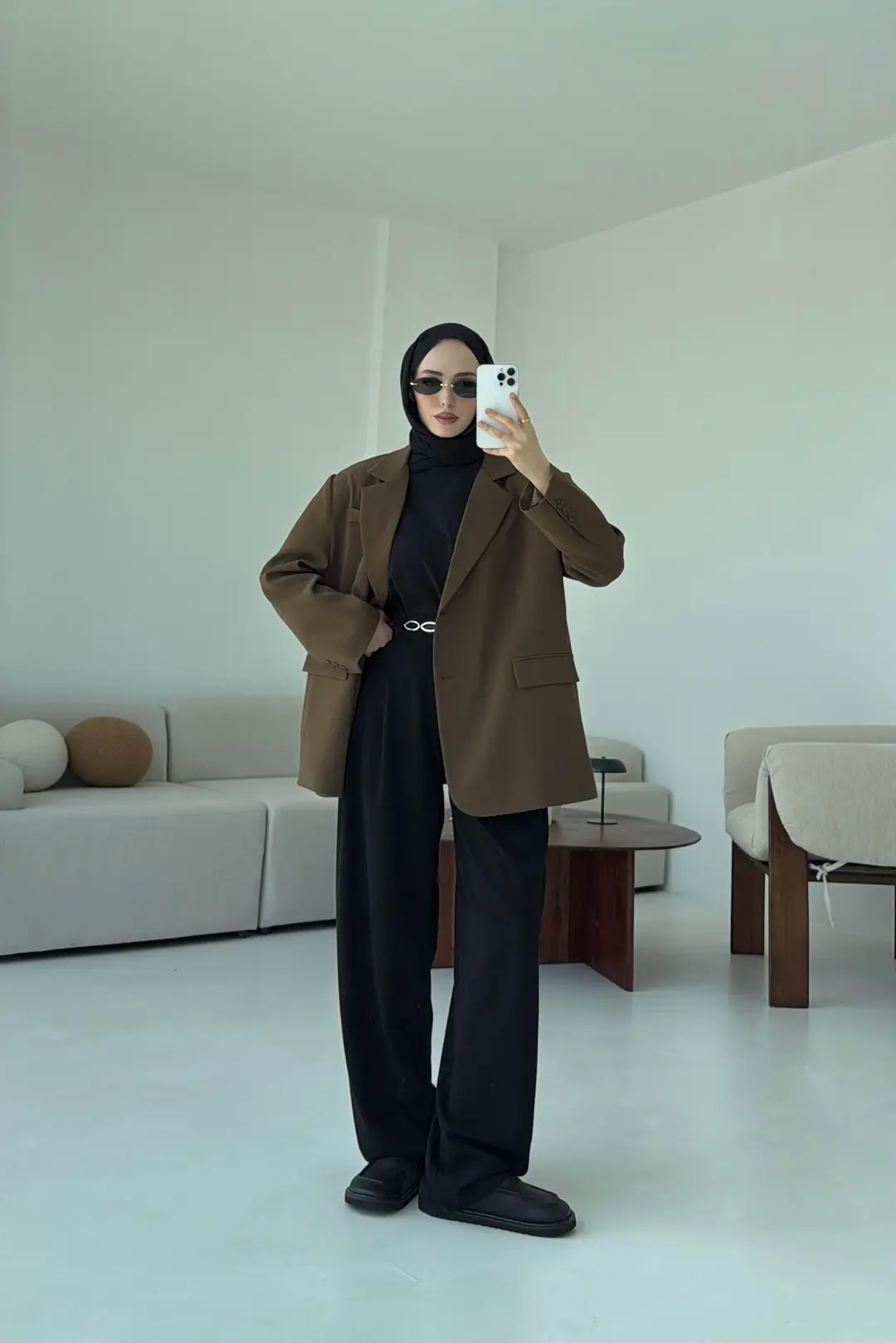 Çift Dügmeli Oversize Blazer Ceket - Görsel 2