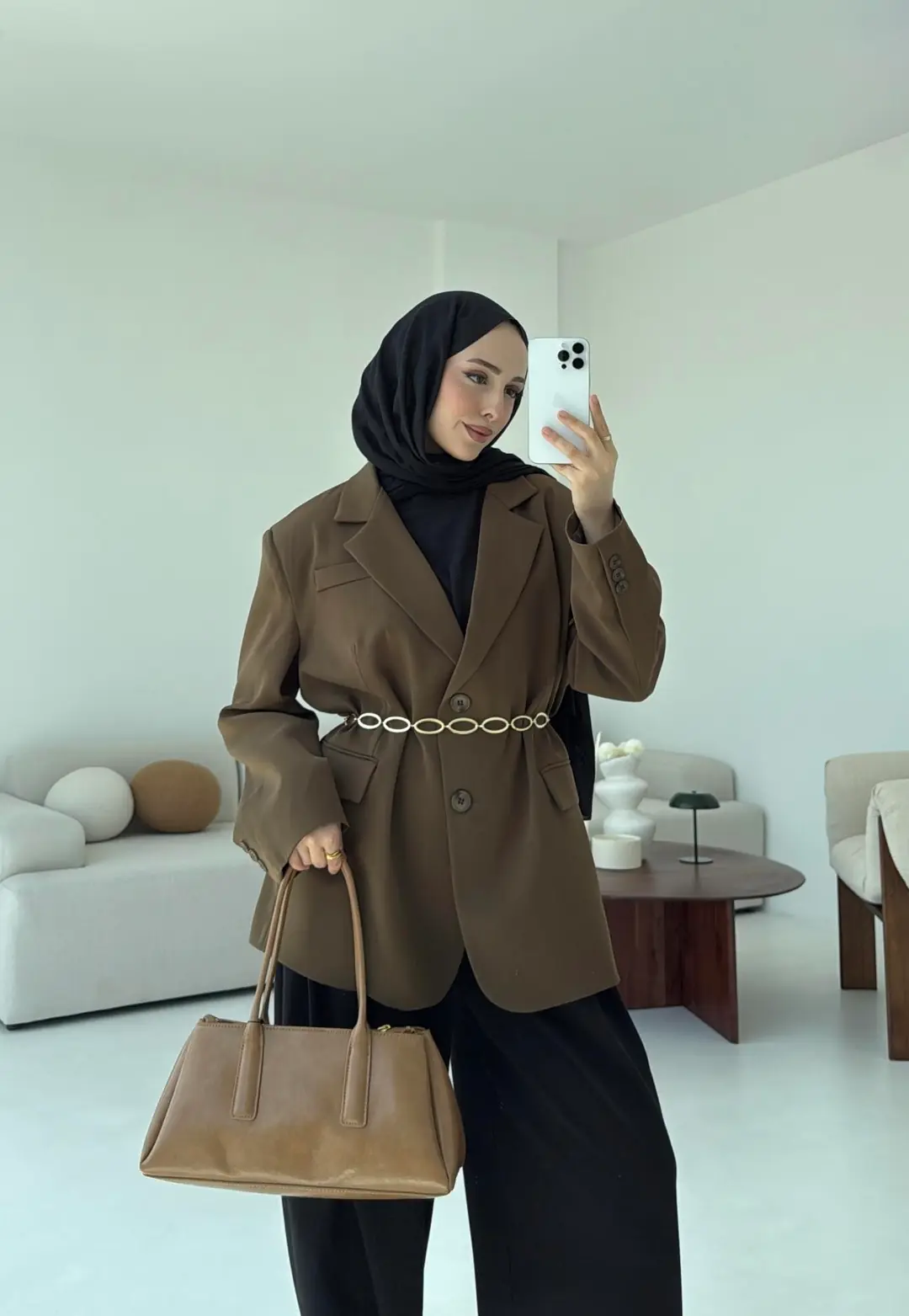 Çift Dügmeli Oversize Blazer Ceket - Görsel 4