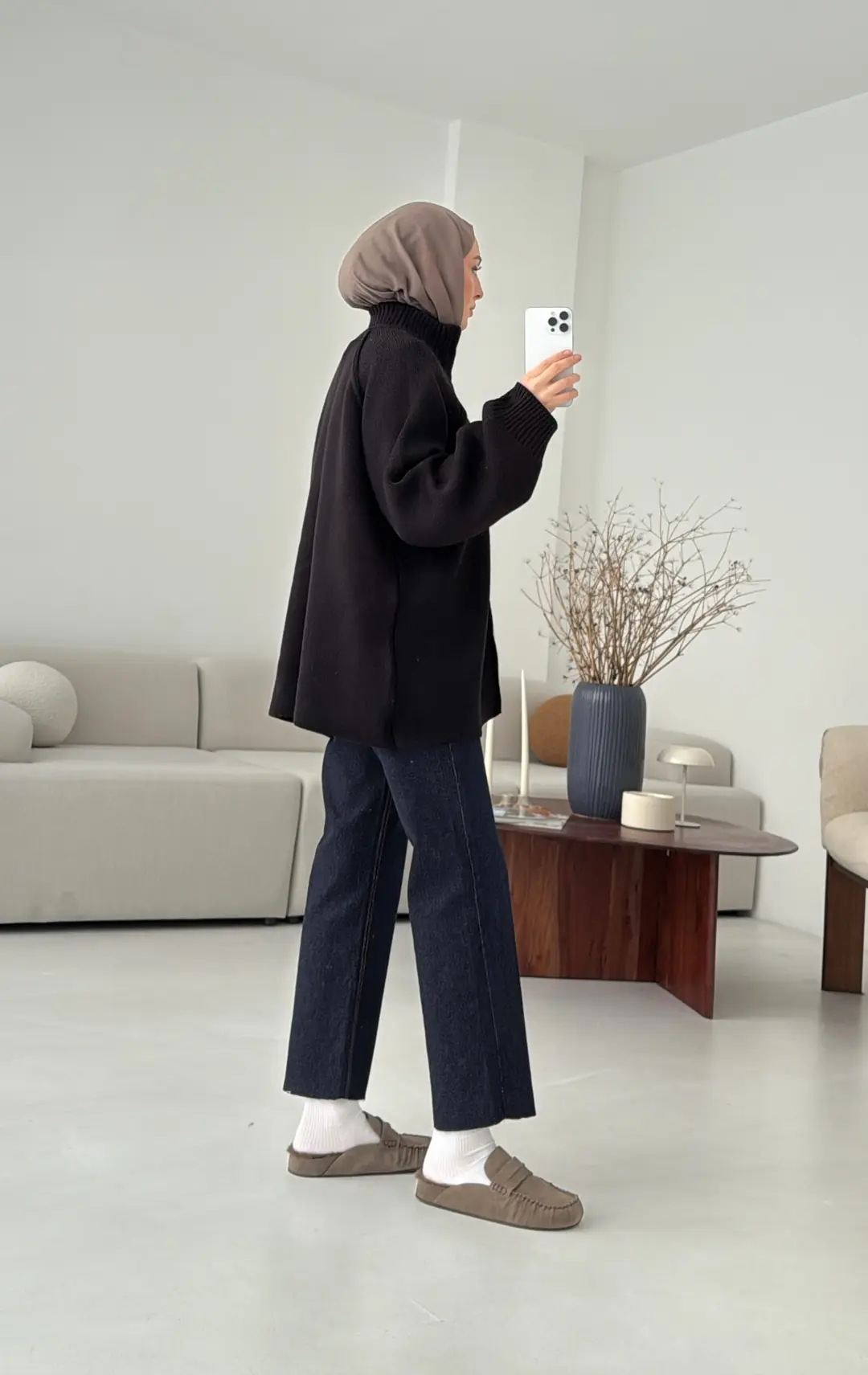 Çift Fermuarlı Hırka Siyah - Görsel 3