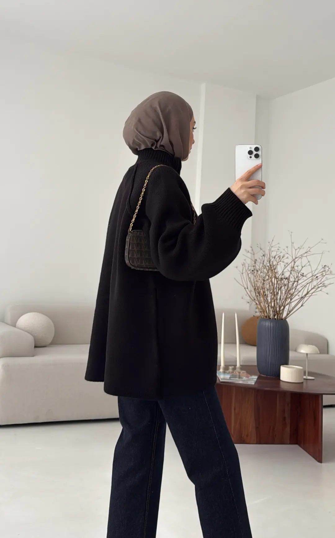 Çift Fermuarlı Hırka Siyah - Görsel 8