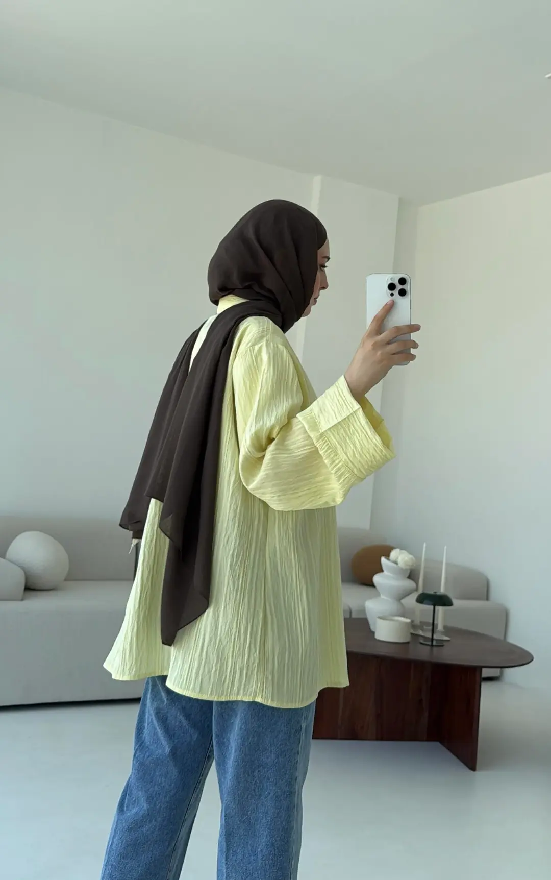 Çizgi Desenli Gömlek Sarı - Görsel 4