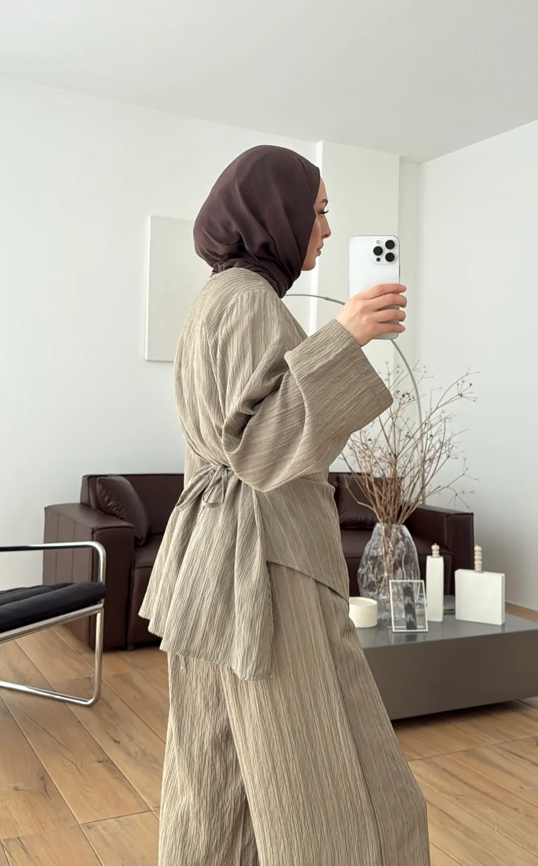 Çizgili Tunikli Takım Çağla Yeşili - Görsel 2