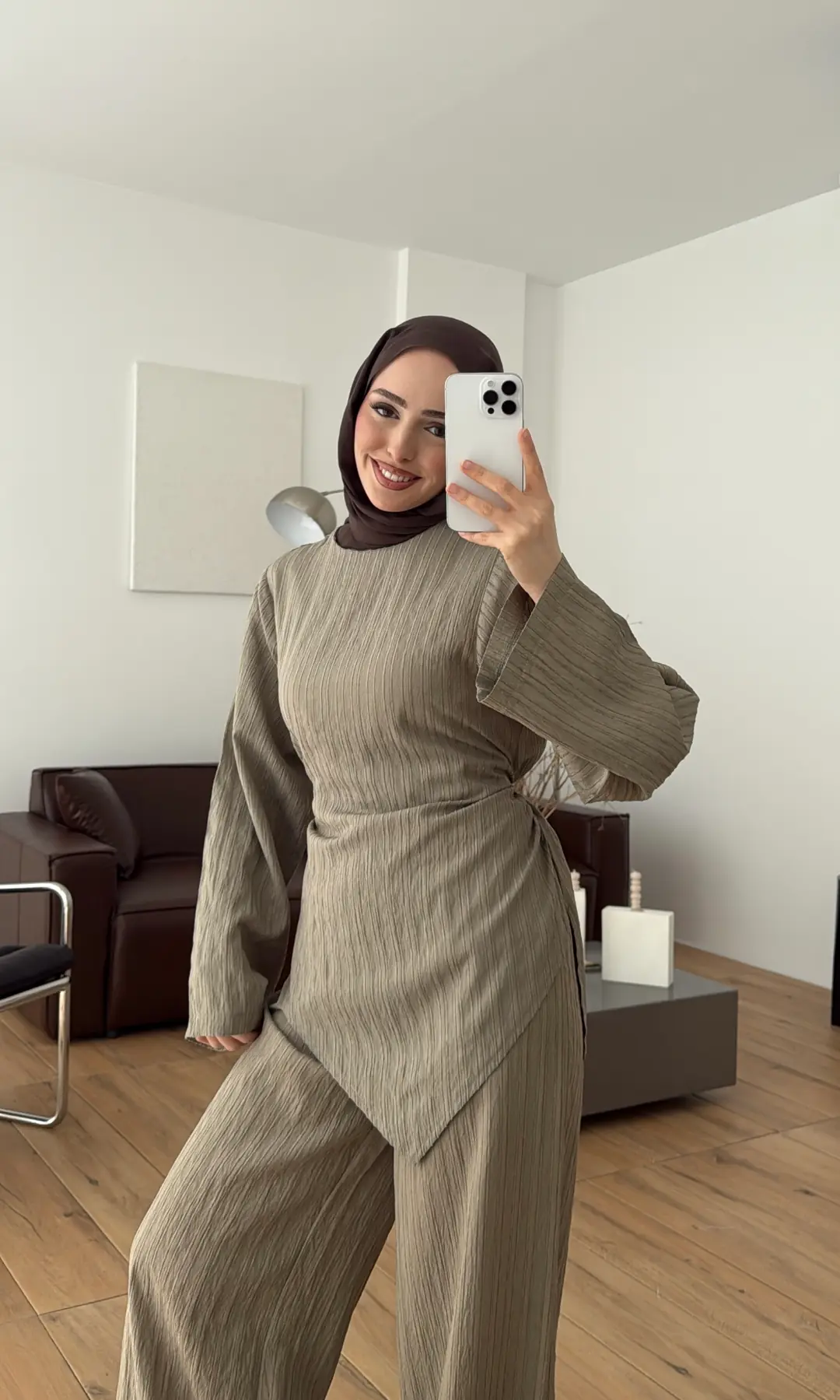 Çizgili Tunikli Takım Çağla Yeşili - Görsel 3