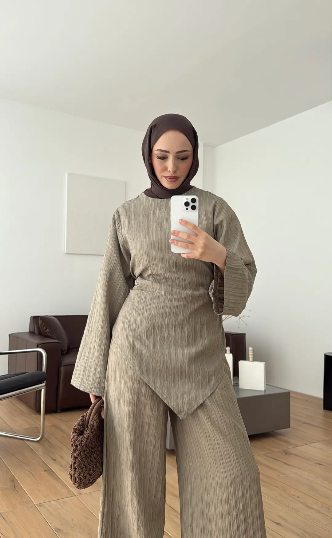 Çizgili Tunikli Takım Çağla Yeşili - Görsel 4