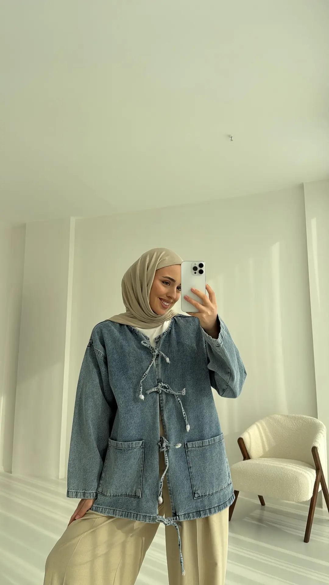 Denim Bağlamalı Ceket - Görsel 2