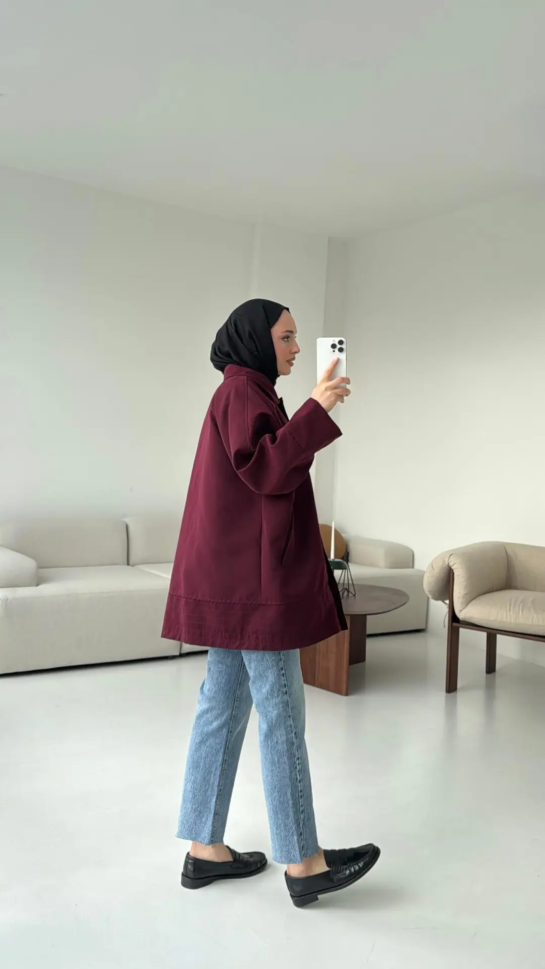 Deri Kemerli Premium Astarlı Fermuarlı Trençkot - Görsel 4