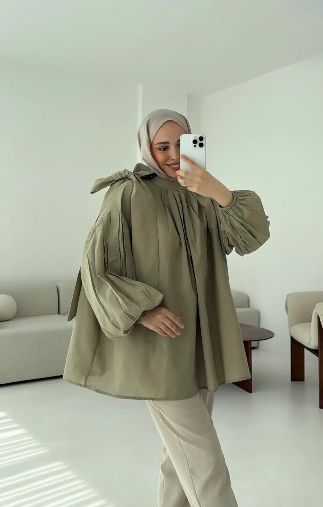 Detaylı Pens Gömlek Çağla