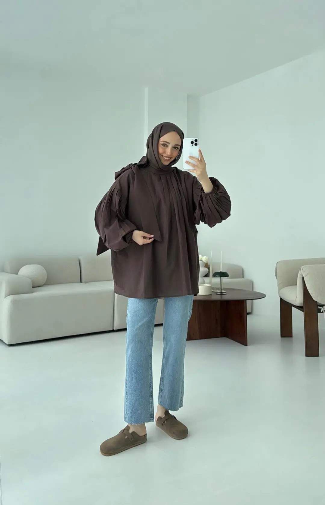 Detaylı Pens Gömlek Kahve - Görsel 6