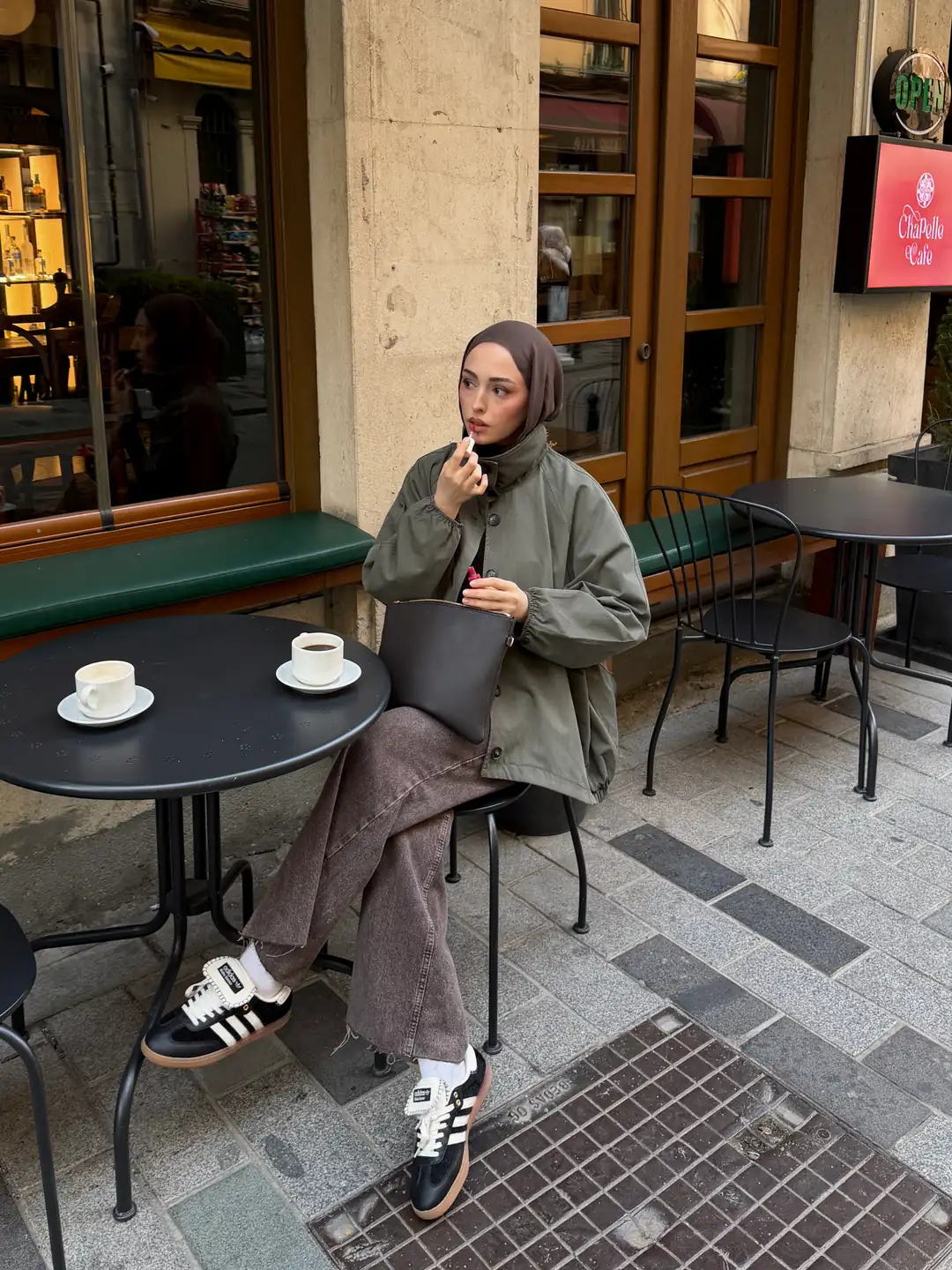 Dik Yaka Bomber Trençkot Haki - Görsel 7