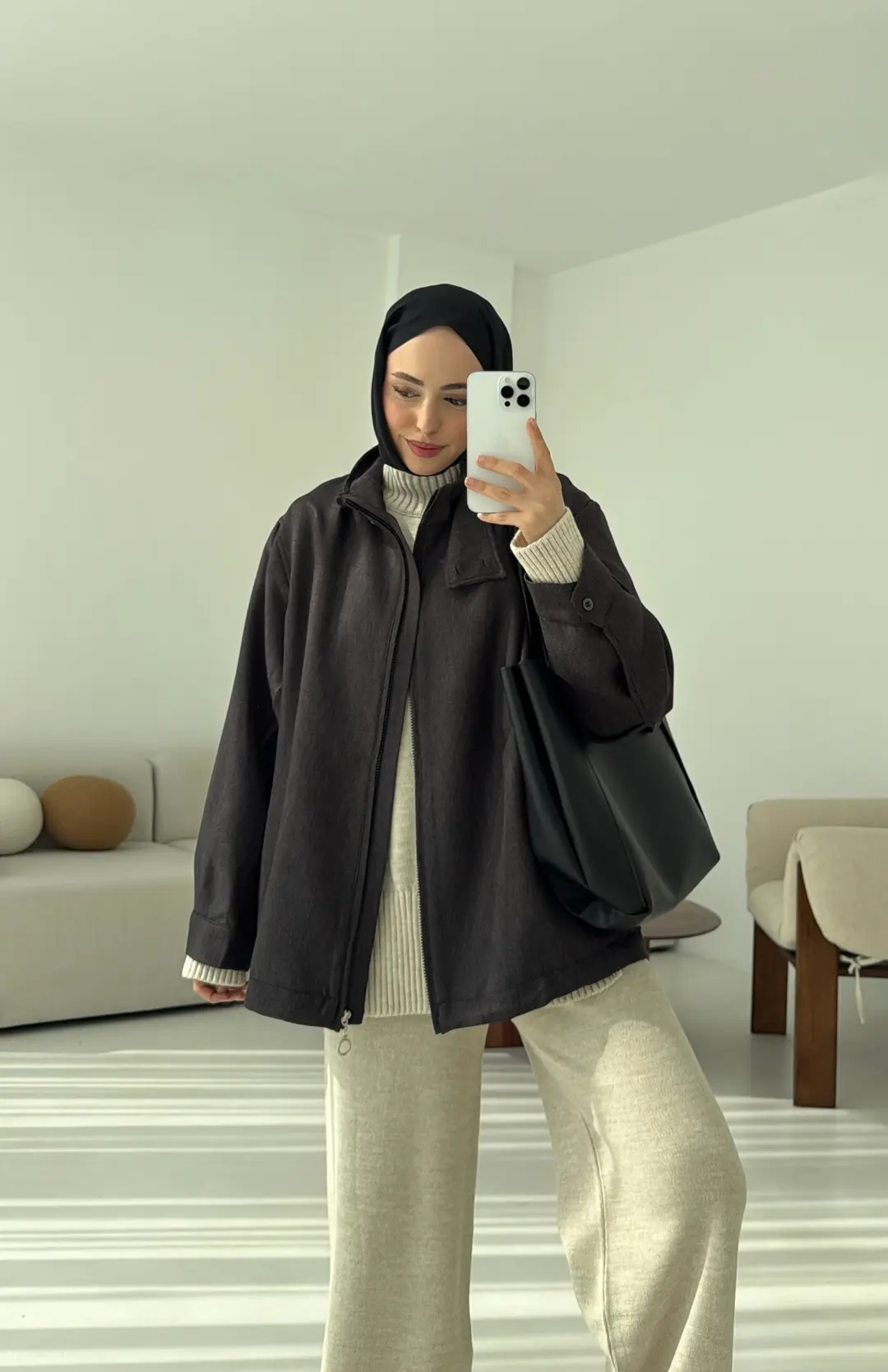 Dik Yaka Ceket Antrasit