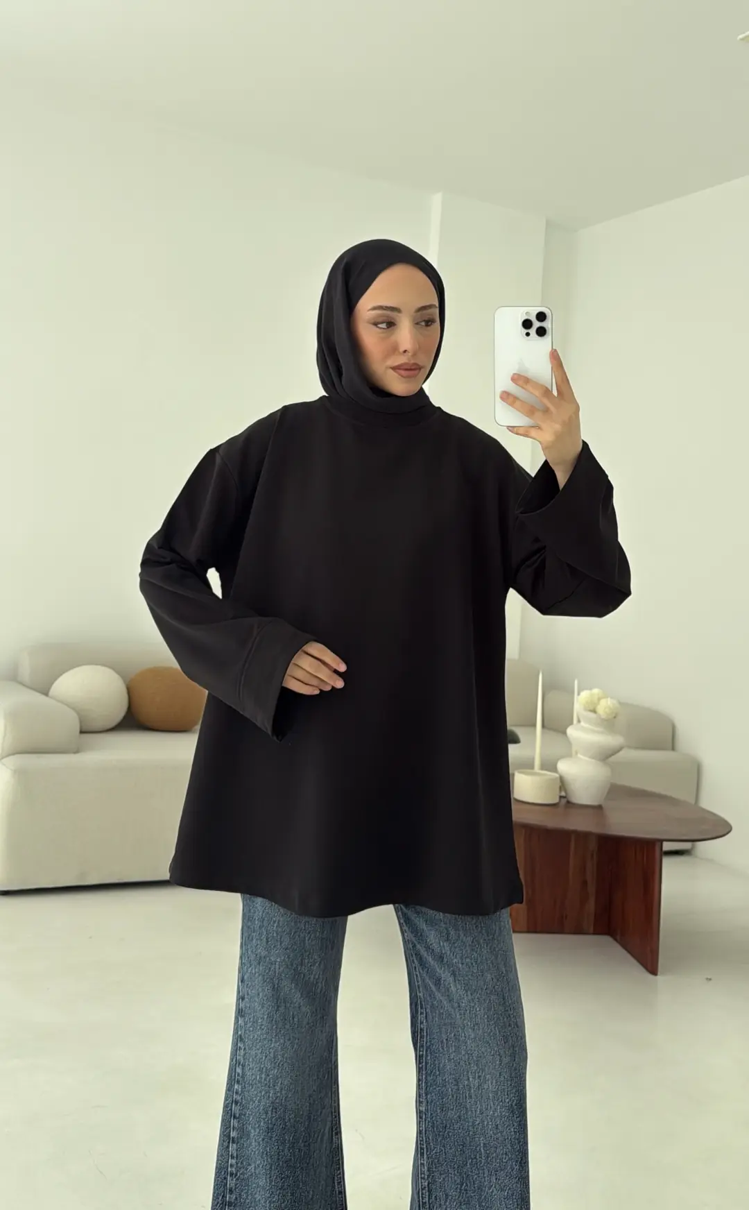 Dikiş Detay Basic Sweat Siyah - Görsel 5