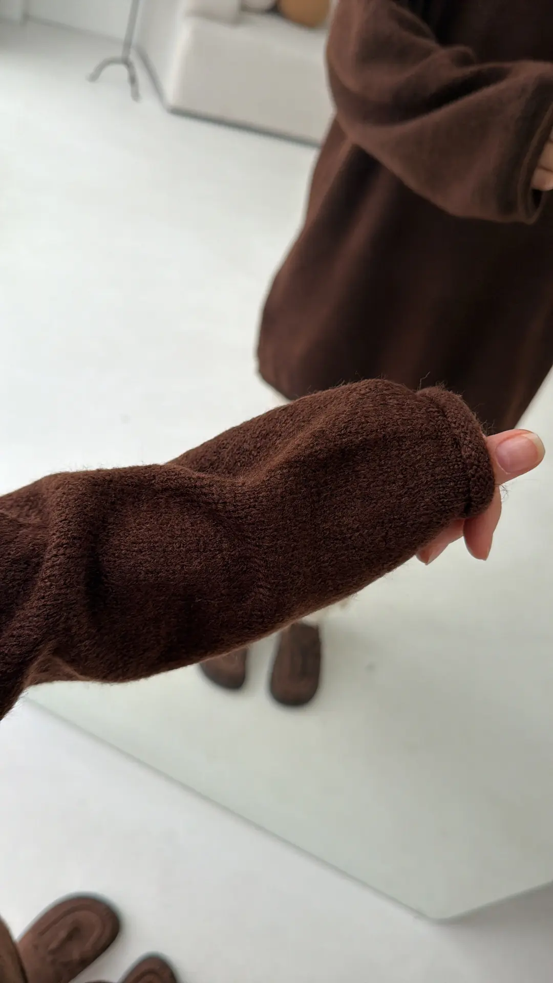 Dikişsiz Triko Kazak Kahve - Görsel 2