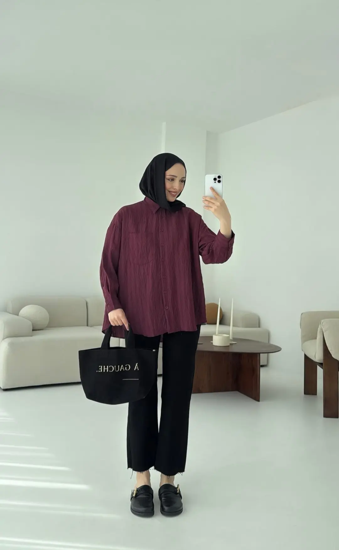 Dokulu Gömlek Bordo