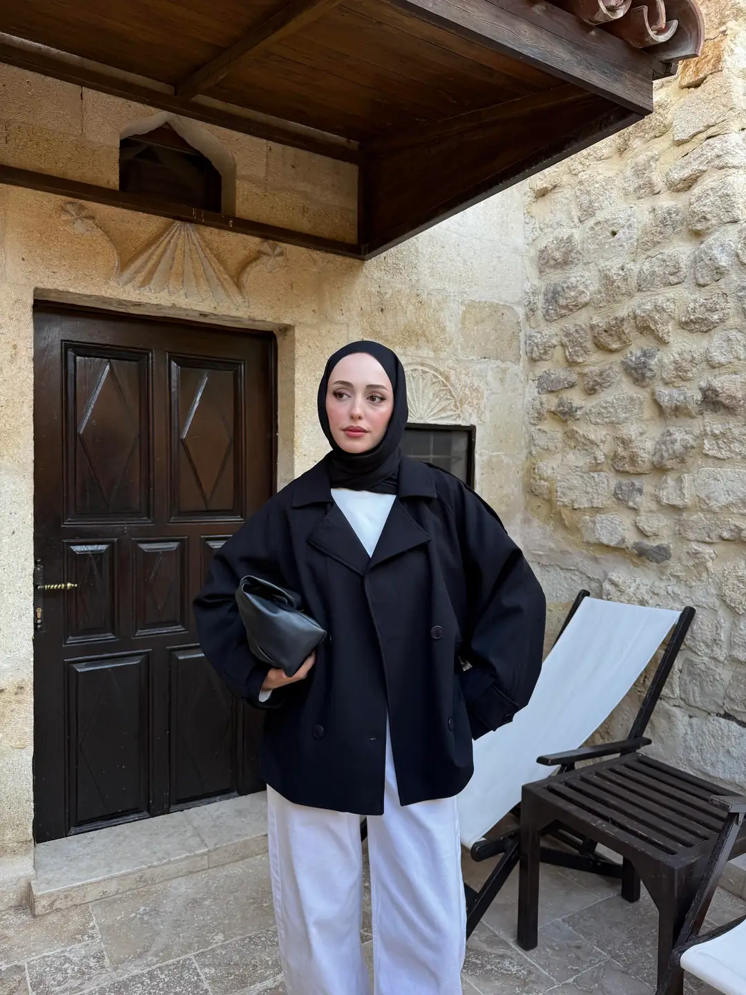 Dökümlü Trençkot Siyah - Görsel 3