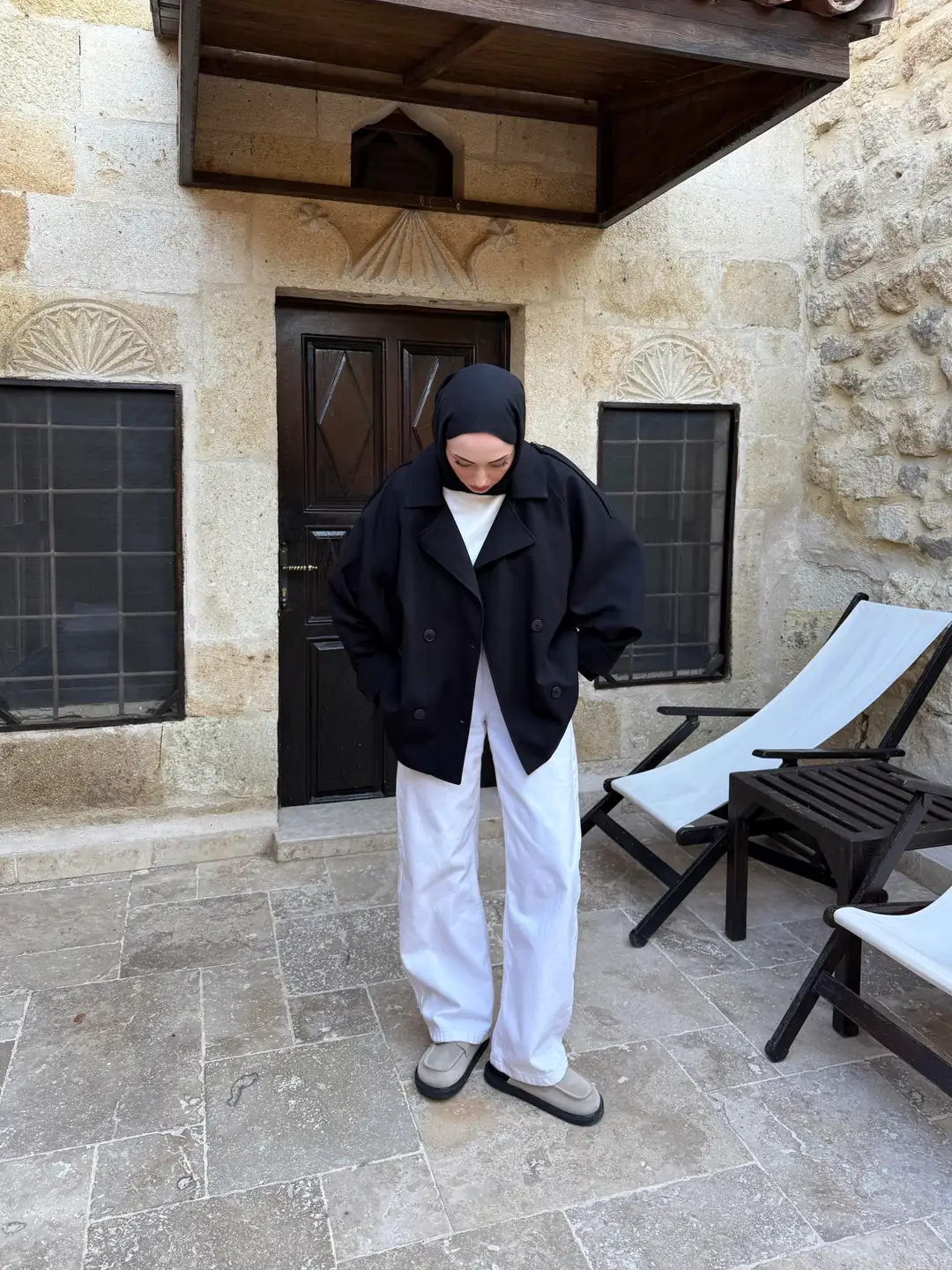 Dökümlü Trençkot Siyah - Görsel 5