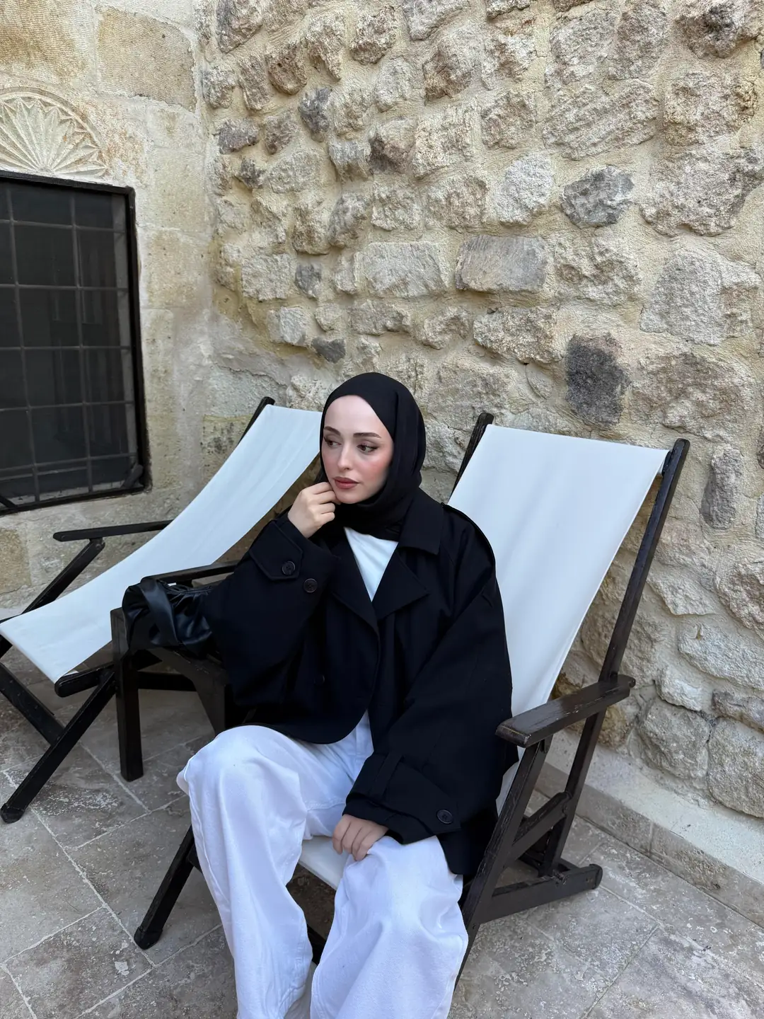 Dökümlü Trençkot Siyah - Görsel 6