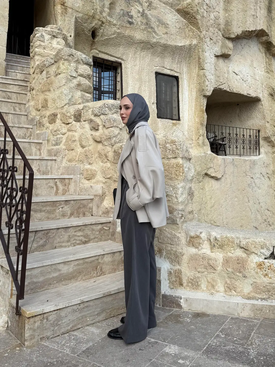 Dökümlü Trençkot Taş - Görsel 3