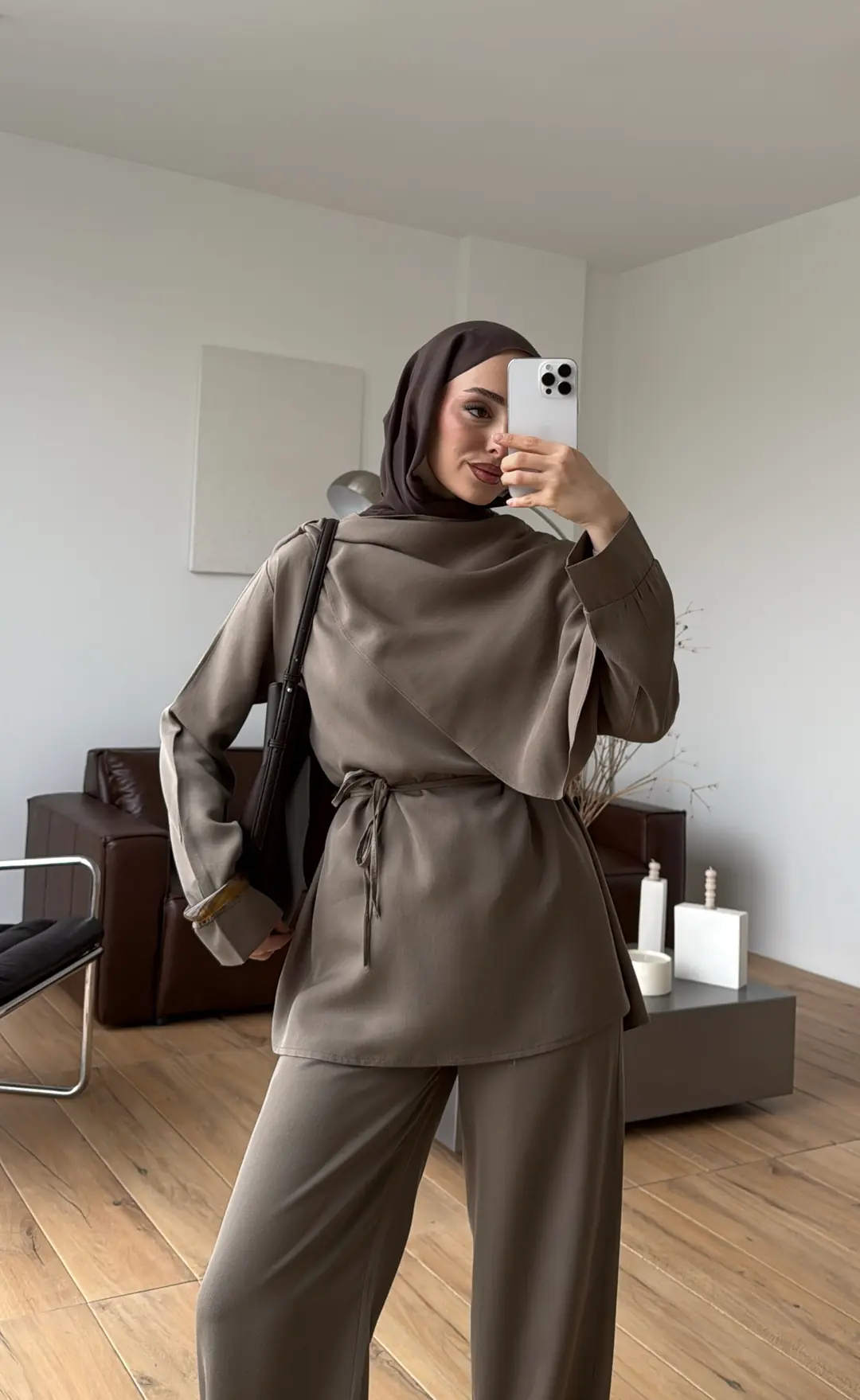 Drape Yaka Bluz Takım Haki - Görsel 6