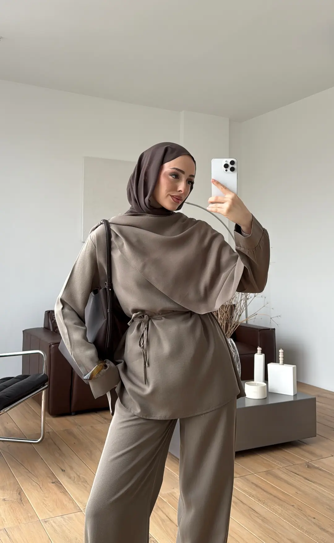 Drape Yaka Bluz Takım Haki - Görsel 7