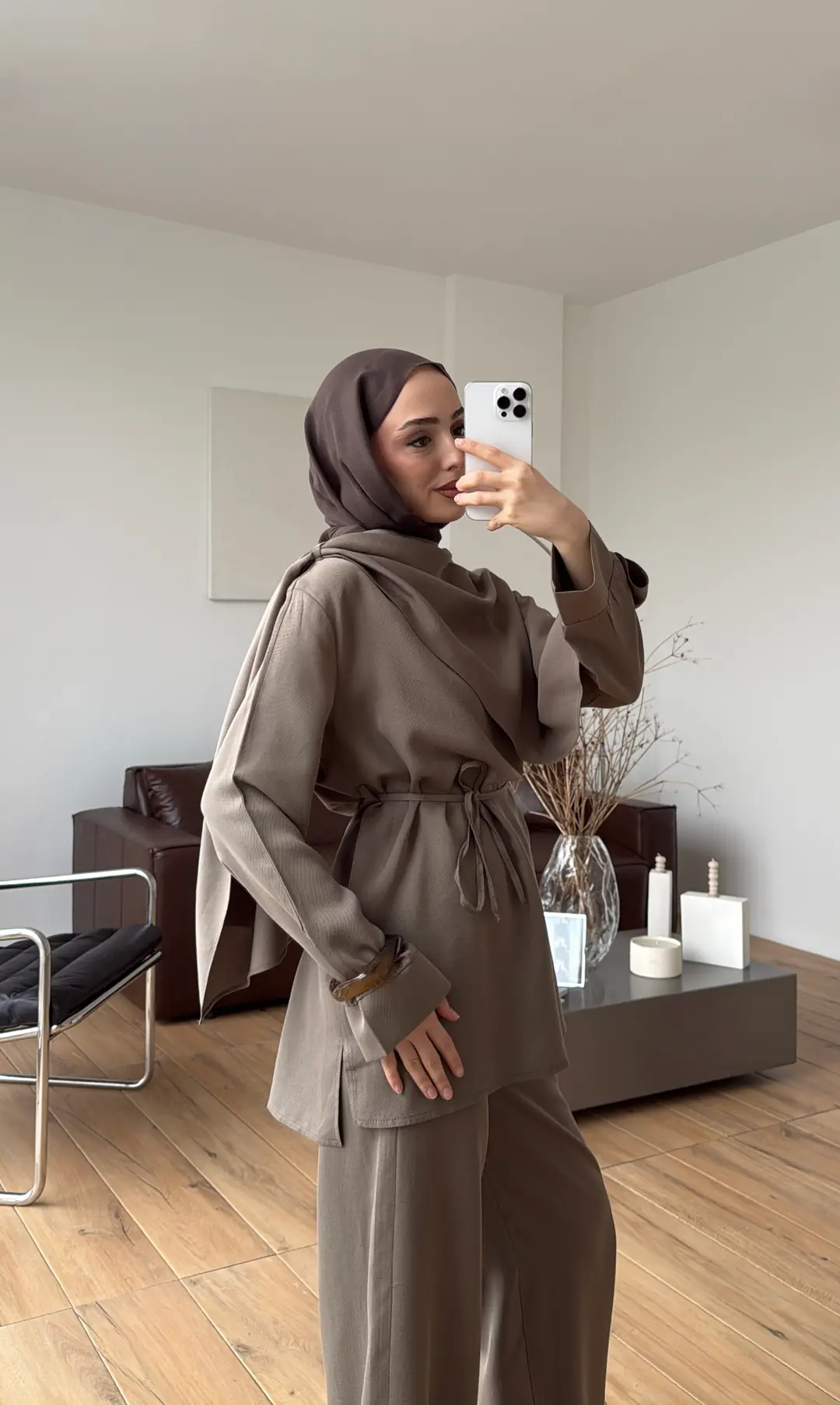 Drape Yaka Bluz Takım Haki - Görsel 8