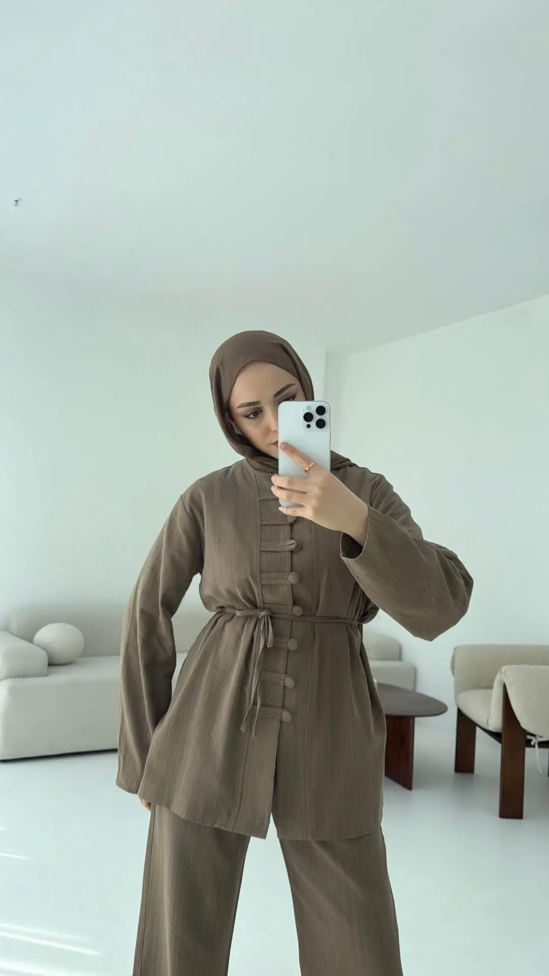 Düğme Detaylı Takım Haki - Görsel 4