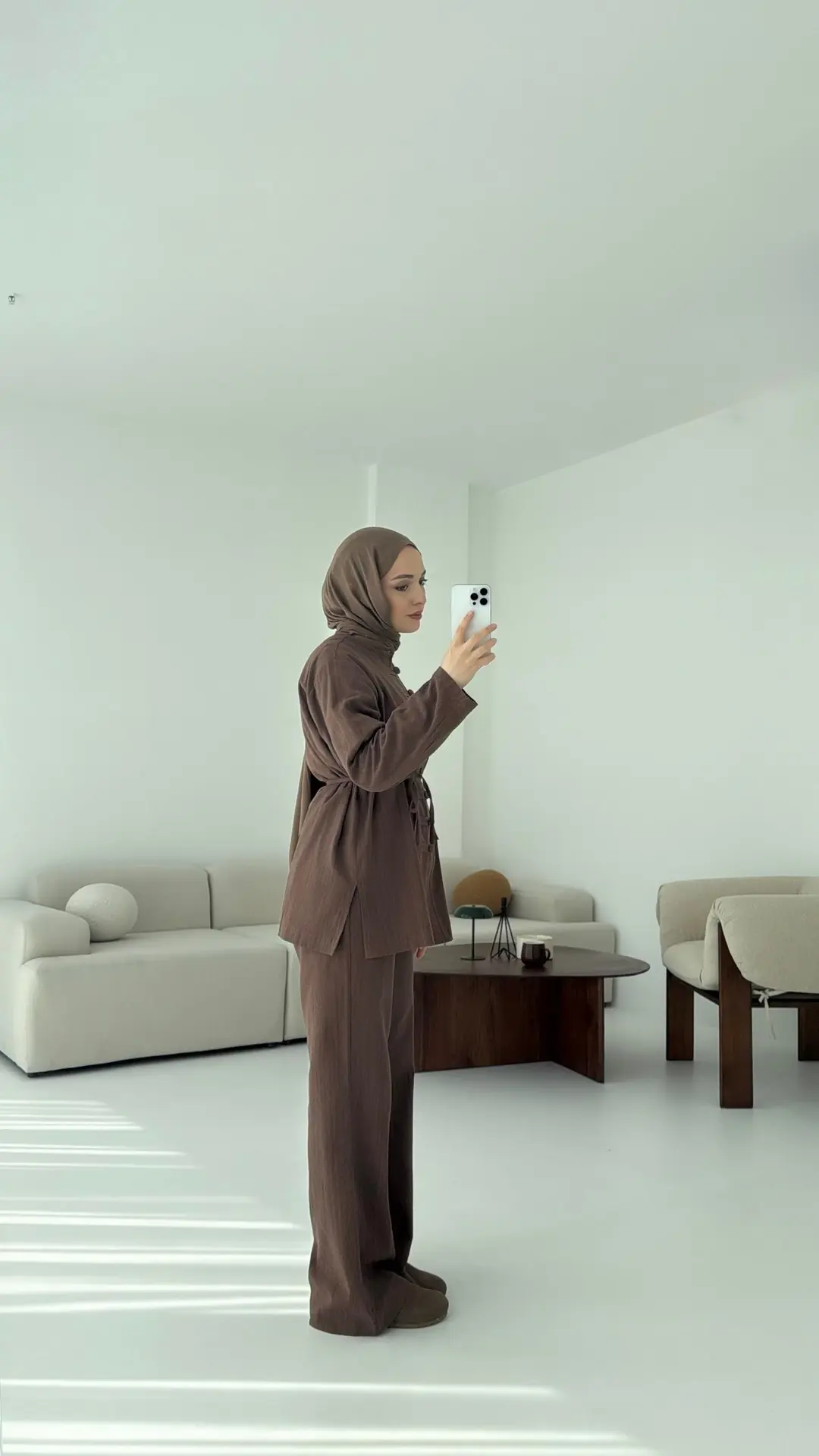 Düğme Detaylı Takım Kahve - Görsel 2