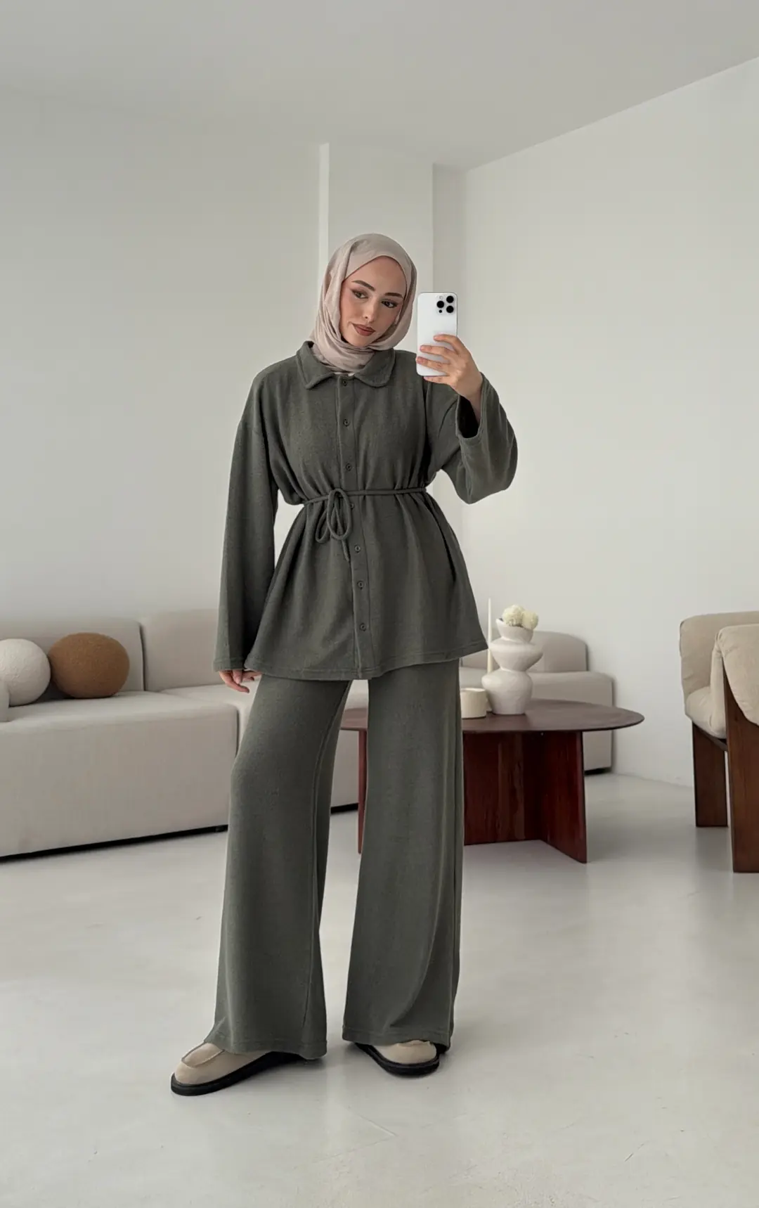 Düğmeli Süprem Takım Cagla