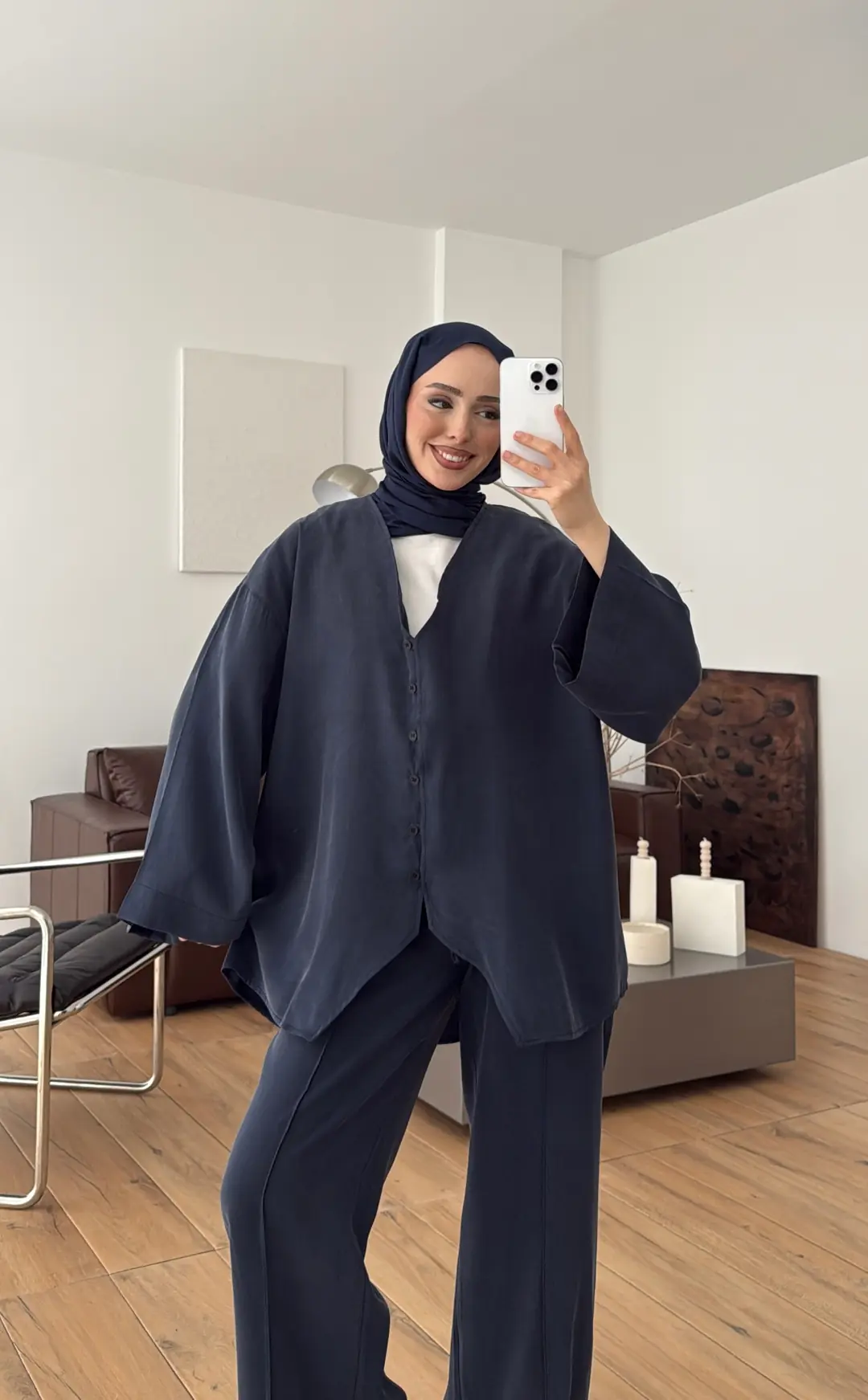 Düğmeli Takım Lacivert - Görsel 3