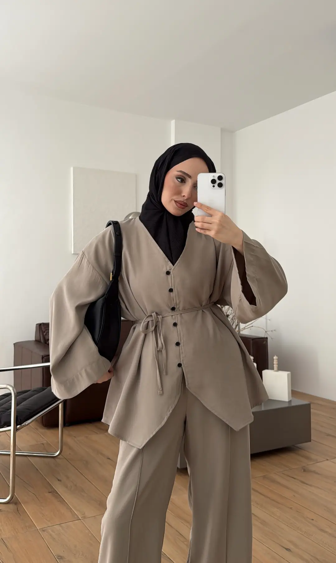 Düğmeli Takım Vizon - Görsel 2