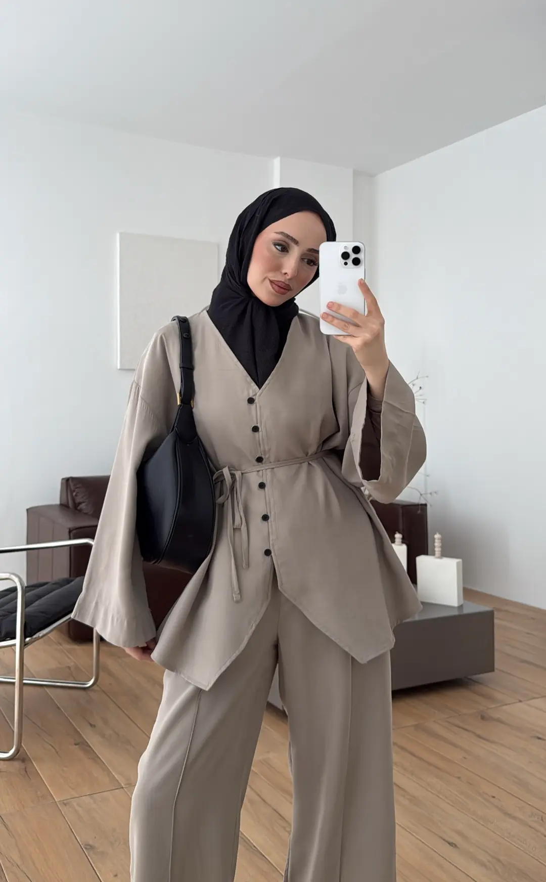 Düğmeli Takım Vizon - Görsel 8