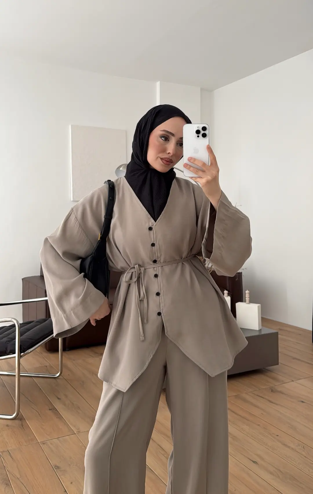 Düğmeli Takım Vizon - Görsel 9