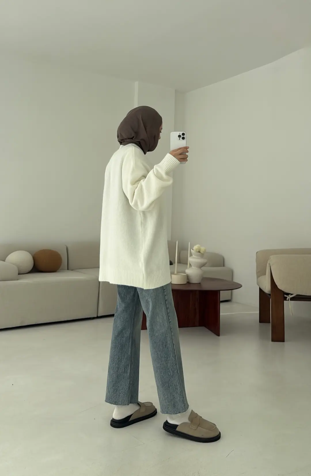 Düz Triko Kazak Kemik - Görsel 5