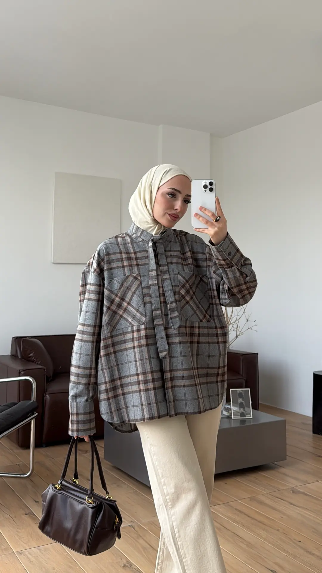 Ekose Mevsimlik Gömlek Gri - Görsel 5