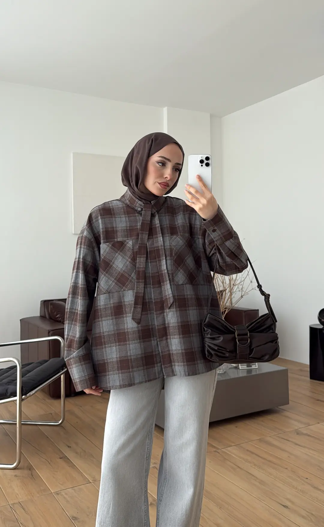 Ekose Mevsimlik Gömlek Kahve