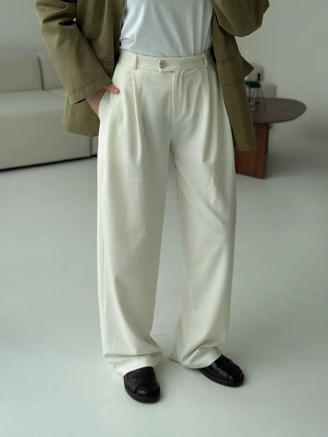 Ekru Premium Kumaş Pantolon