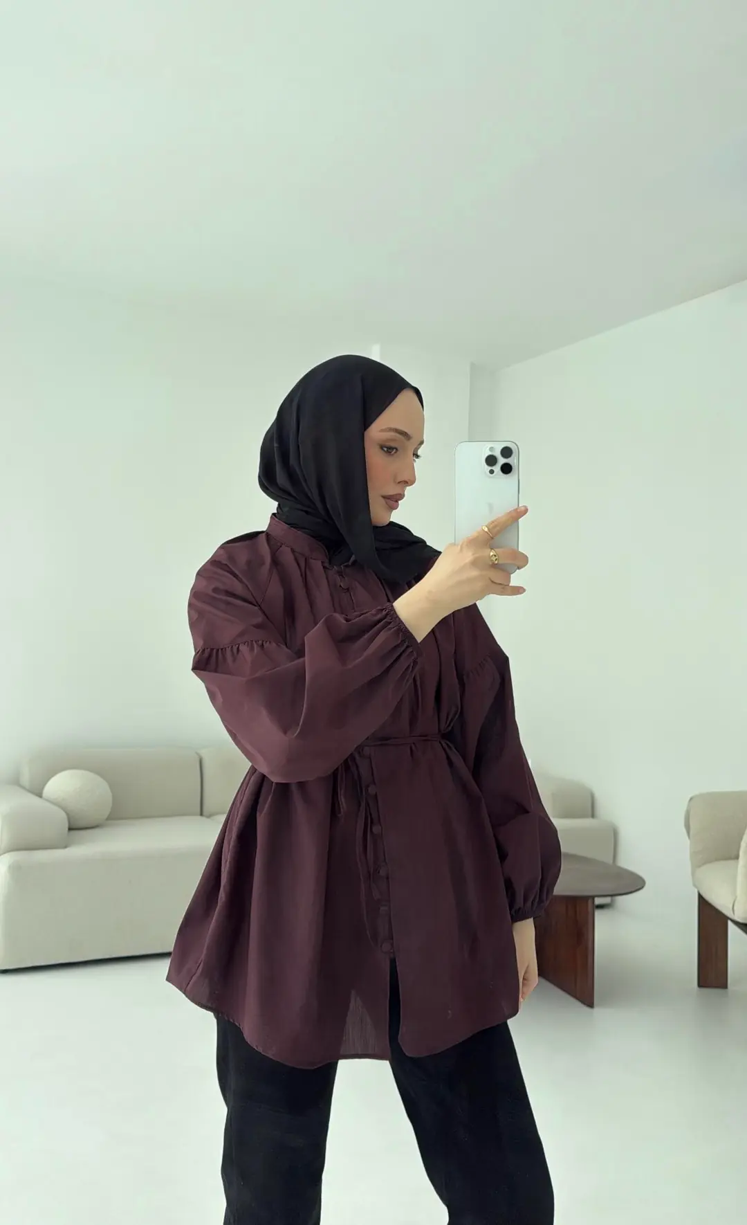 Elegant Gömlek Bordo - Görsel 6