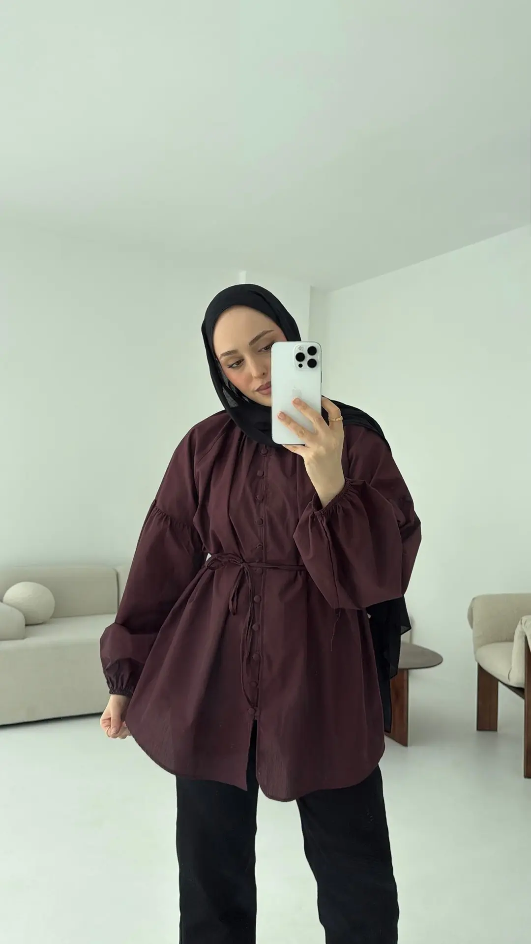 Elegant Gömlek Bordo - Görsel 7